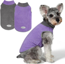 Load image into Gallery viewer, 2 Pack Dog Fleece Sweater Stretchy Sweatshirt with Reflective Stripe Pullover Soft Jacket Pet Clothes Dog Sweaters for Small Dogs Cats Grey & Red
