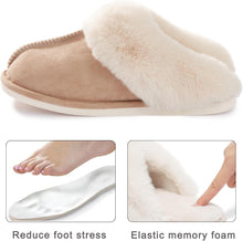 Load image into Gallery viewer, Womens Slipper with Memory Foam Fluffy Soft Warm Slip on House Slippers Anti-Skid Cozy Plush for Indoor Outdoor