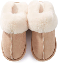 Load image into Gallery viewer, Womens Slipper with Memory Foam Fluffy Soft Warm Slip on House Slippers Anti-Skid Cozy Plush for Indoor Outdoor