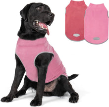 Load image into Gallery viewer, 2 Pack Dog Fleece Sweater Stretchy Sweatshirt with Reflective Stripe Pullover Soft Jacket Pet Clothes Dog Sweaters for Small Dogs Cats Grey & Red