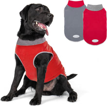 Load image into Gallery viewer, 2 Pack Dog Fleece Sweater Stretchy Sweatshirt with Reflective Stripe Pullover Soft Jacket Pet Clothes Dog Sweaters for Small Dogs Cats Grey &amp; Red
