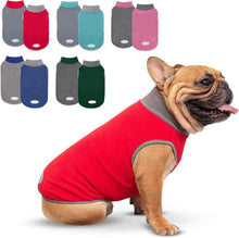 Load image into Gallery viewer, 2 Pack Dog Fleece Sweater Stretchy Sweatshirt with Reflective Stripe Pullover Soft Jacket Pet Clothes Dog Sweaters for Small Dogs Cats Grey &amp; Red
