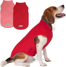 Load image into Gallery viewer, 2 Pack Dog Fleece Sweater Stretchy Sweatshirt with Reflective Stripe Pullover Soft Jacket Pet Clothes Dog Sweaters for Small Dogs Cats Grey &amp; Red
