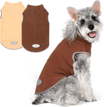 Load image into Gallery viewer, 2 Pack Dog Fleece Sweater Stretchy Sweatshirt with Reflective Stripe Pullover Soft Jacket Pet Clothes Dog Sweaters for Small Dogs Cats Grey &amp; Red

